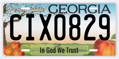 GA license plate CIX0829