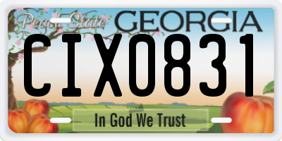 GA license plate CIX0831