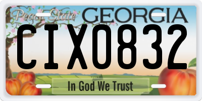 GA license plate CIX0832