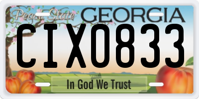 GA license plate CIX0833