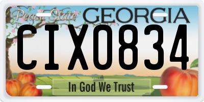 GA license plate CIX0834