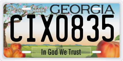 GA license plate CIX0835