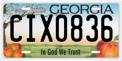 GA license plate CIX0836