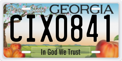 GA license plate CIX0841