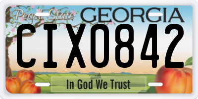 GA license plate CIX0842