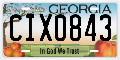 GA license plate CIX0843