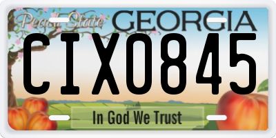 GA license plate CIX0845