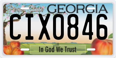 GA license plate CIX0846