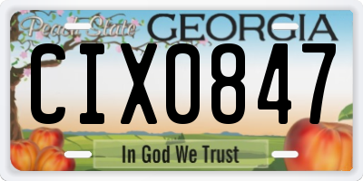 GA license plate CIX0847