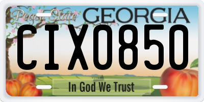 GA license plate CIX0850
