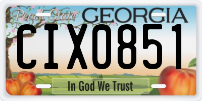 GA license plate CIX0851