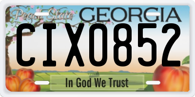 GA license plate CIX0852