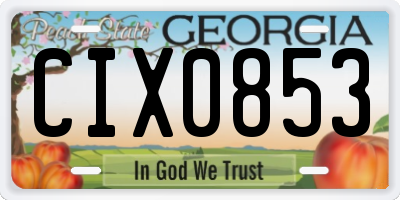 GA license plate CIX0853