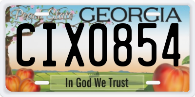 GA license plate CIX0854