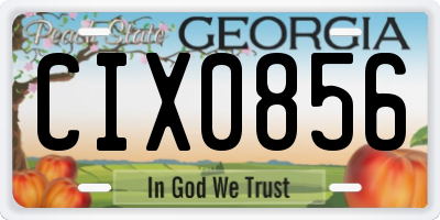 GA license plate CIX0856