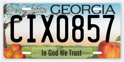 GA license plate CIX0857