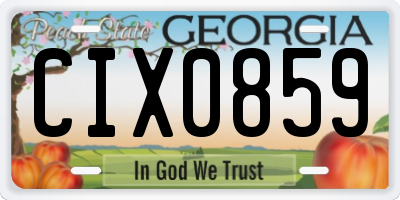 GA license plate CIX0859
