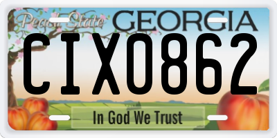 GA license plate CIX0862