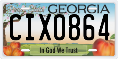 GA license plate CIX0864