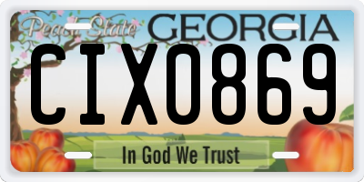 GA license plate CIX0869