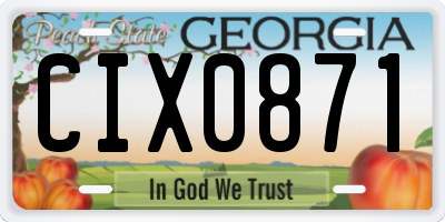 GA license plate CIX0871