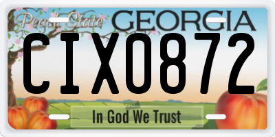 GA license plate CIX0872
