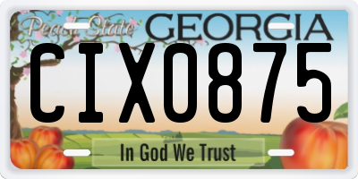 GA license plate CIX0875