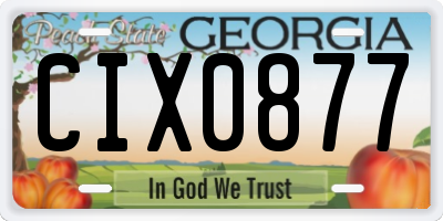 GA license plate CIX0877