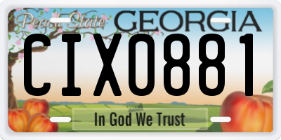 GA license plate CIX0881