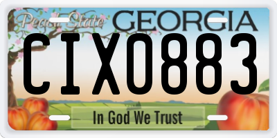 GA license plate CIX0883