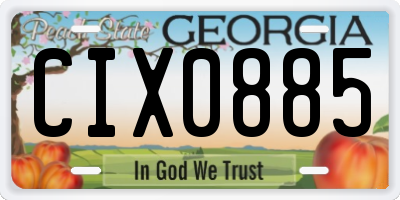 GA license plate CIX0885