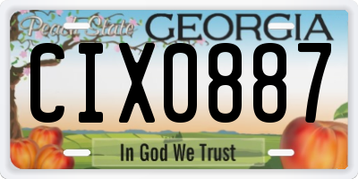 GA license plate CIX0887