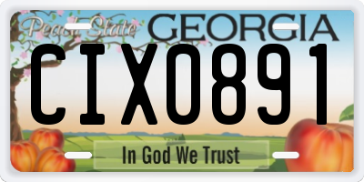 GA license plate CIX0891