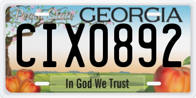 GA license plate CIX0892
