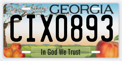 GA license plate CIX0893