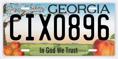 GA license plate CIX0896