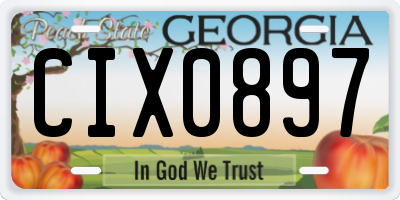 GA license plate CIX0897