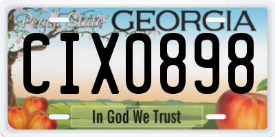 GA license plate CIX0898