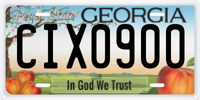 GA license plate CIX0900