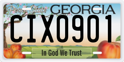 GA license plate CIX0901
