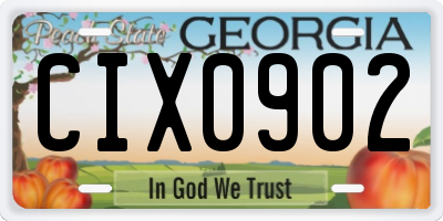 GA license plate CIX0902