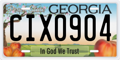 GA license plate CIX0904