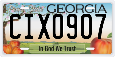 GA license plate CIX0907