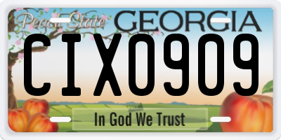 GA license plate CIX0909