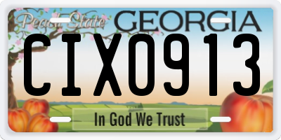 GA license plate CIX0913