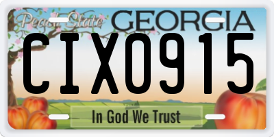 GA license plate CIX0915