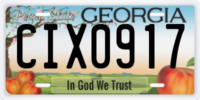 GA license plate CIX0917