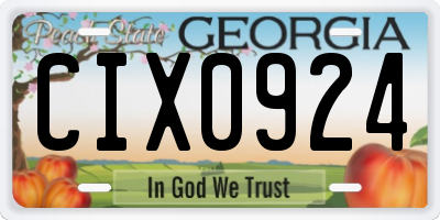 GA license plate CIX0924