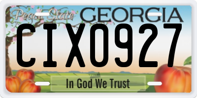 GA license plate CIX0927