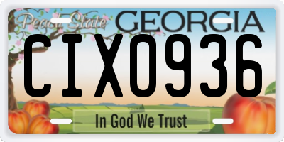 GA license plate CIX0936